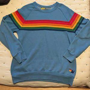 Aviator Nation Pool Blue Five Strip Sweatshirt